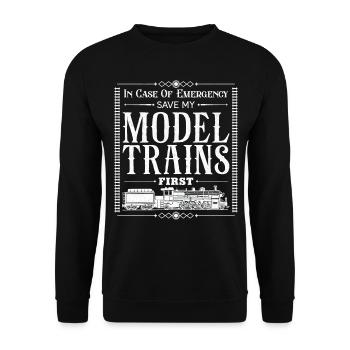 Steam Train Driver Trainspotting - Unisex Pullover - Schwarz - Vorne - Alina (178cm) & Michal (187cm)