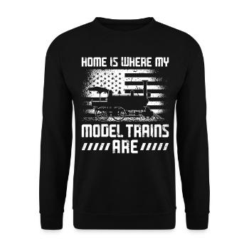 Steam Train Driver Trainspotting - Unisex Sweatshirt - black - Front - Alina (178cm) & Michal (187cm)