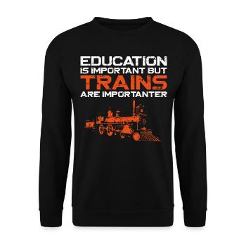 Steam Train Driver Trainspotting - Unisex Pullover - Schwarz - Vorne - Alina (178cm) & Michal (187cm)
