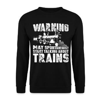 Steam Train Driver Trainspotting - Unisex Pullover - Schwarz - Vorne - Alina (178cm) & Michal (187cm)