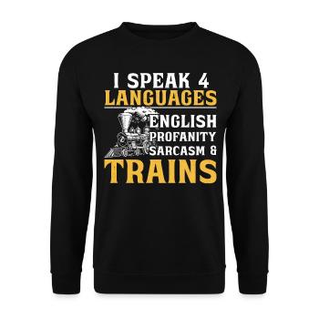 Steam Train Driver Trainspotting - Unisex Sweatshirt - black - Front - Alina (178cm) & Michal (187cm)