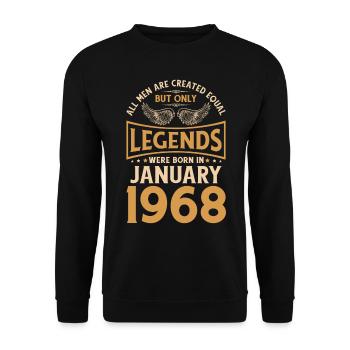 Anniversaire Les légendes ont été gebo en janvier 1968 - Sweat-shirt Unisexe - noir - Devant - Alina (178cm) & Michal (187cm)