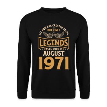 Anniversaire Les légendes ont été gebo en août 1971 - Sweat-shirt Unisexe - noir - Devant - Alina (178cm) & Michal (187cm)