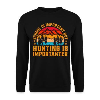 Deer Hunting Hunter - Back To School Hunting - Unisex Pullover - Schwarz - Vorne - Alina (178cm) & Michal (187cm)