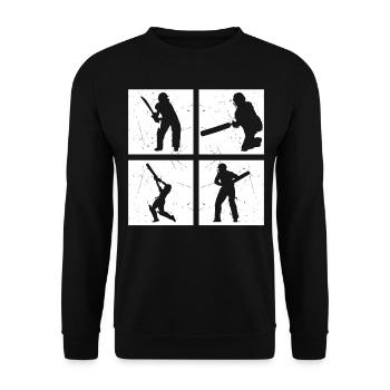 Joueur de cricket Cricket Silhouette Cricketing - Cri - Sweat-shirt Unisexe - noir - Devant - Alina (178cm) & Michal (187cm)