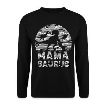 Mama Saurus Mama Dinosaur Camouflage Flag Dino Mam - Unisex Sweatshirt - black - Front - Alina (178cm) & Michal (187cm)