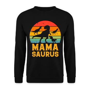 Mama Saurus Family Mama Dinosaur Mama Dino Mamasau - Unisex Sweatshirt - black - Front - Alina (178cm) & Michal (187cm)