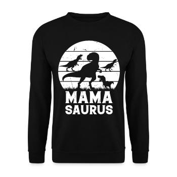 Mamasaurus Mama Dinosaur Family Mama Dino Mama Sau - Unisex Sweatshirt - black - Front - Alina (178cm) & Michal (187cm)