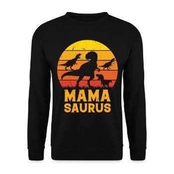 Mamasaurus Mama Dinosaur Family Mama Dino Mamasaur - Unisex Sweatshirt - black - Front - Alina (178cm) & Michal (187cm)