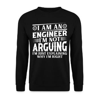 Je suis un ingénieur, je ne discute pas, je ne fais qu’expliquer - Sweat-shirt Unisexe - noir - Devant - Alina (178cm) & Michal (187cm)