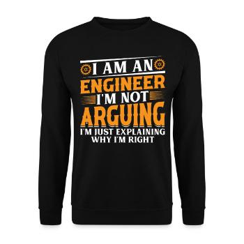 Je suis un ingénieur que je ne discute pas - Engineering Fun - Sweat-shirt Unisexe - noir - Devant - Alina (178cm) & Michal (187cm)