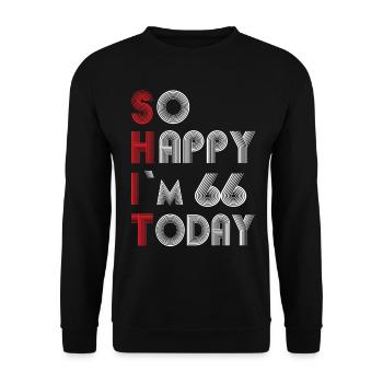 66 birthday - Unisex Sweatshirt - black - Front - Alina (178cm) & Michal (187cm)