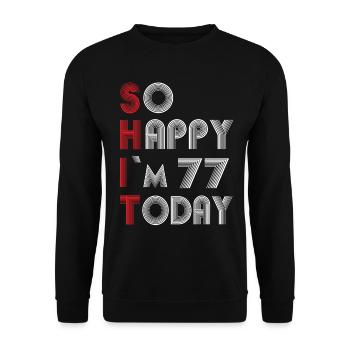 77 ans - Sweat-shirt Unisexe - noir - Devant - Alina (178cm) & Michal (187cm)
