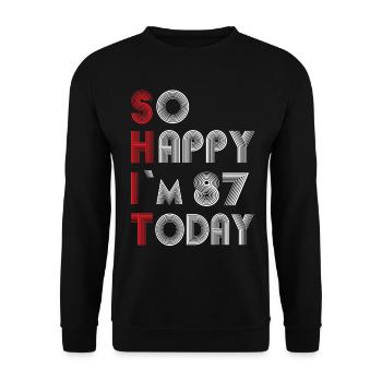 87 birthday - Unisex Sweatshirt - black - Front - Alina (178cm) & Michal (187cm)
