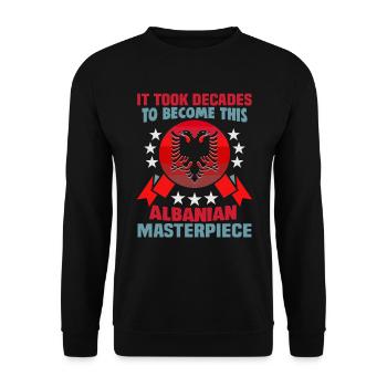 Albanischer Adler Kosovo Geburtstag Albaner - Unisex Pullover - Schwarz - Vorne - Alina (178cm) & Michal (187cm)