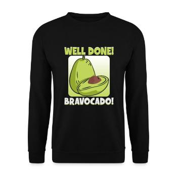 Avocado design for vegetarians and vegans - Unisex Sweatshirt - black - Front - Alina (178cm) & Michal (187cm)