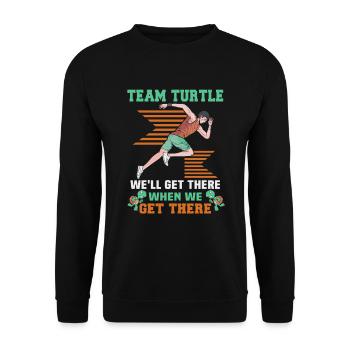 Running Marathon Runner Running - Unisex Sweatshirt - black - Front - Alina (178cm) & Michal (187cm)