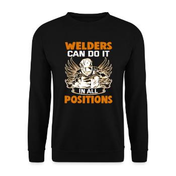Welder slogan design for metal workers - Unisex Sweatshirt - black - Front - Alina (178cm) & Michal (187cm)