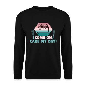 Baking cookies and cakes Baker or hobby baker - Unisex Sweatshirt - black - Front - Alina (178cm) & Michal (187cm)
