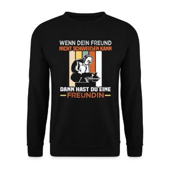 Welder slogan design for metal workers - Unisex Sweatshirt - black - Front - Alina (178cm) & Michal (187cm)