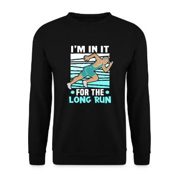 Running Marathon Runner Running - Unisex Sweatshirt - black - Front - Alina (178cm) & Michal (187cm)