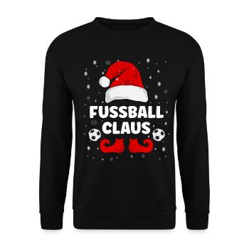 Fussball Claus Weihnachtsoutfit Familie - Unisex Pullover - Schwarz - Vorne - Alina (178cm) & Michal (187cm)