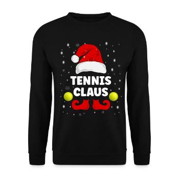 Tennis Claus Christmas Outfit Family Partner Look - Unisex Sweatshirt - black - Front - Alina (178cm) & Michal (187cm)