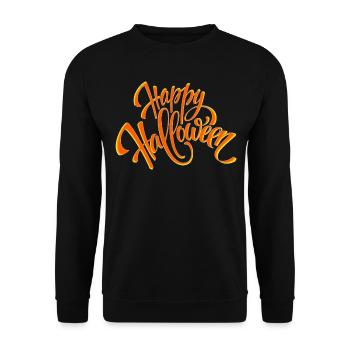 HAPPY HALLOWEEN LETTERING - Unisex Sweatshirt - black - Front - Alina (178cm) & Michal (187cm)
