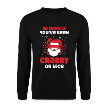 Er Weiß, Ob Sie Mürrische Oder Schöne Weihnachten - Unisex Pullover - Schwarz - Vorne - Alina (178cm) & Michal (187cm)