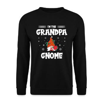 I Am The Grandpa Gnome Merry Christmas Grandpa - Unisex Sweatshirt - black - Front - Alina (178cm) & Michal (187cm)