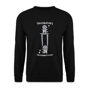 Dinosaures Future Paléontologie Dino Triceratops - Sweat-shirt Unisexe - noir - Devant - Alina (178cm) & Michal (187cm)