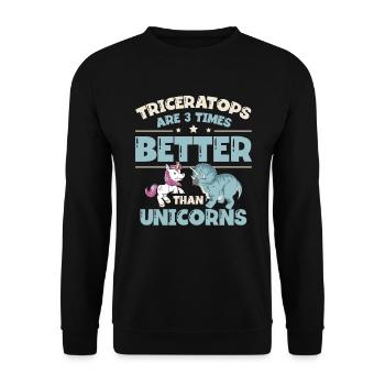 Les tricératops sont trois fois meilleurs que les licornes - Sweat-shirt Unisexe - noir - Devant - Alina (178cm) & Michal (187cm)