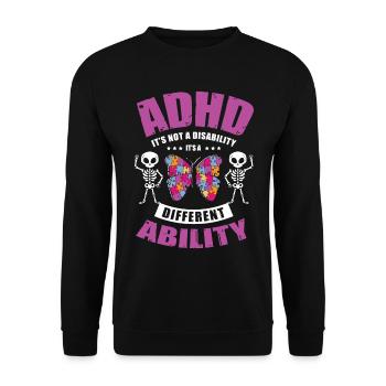 Adhs Es Ist Eine Andere Behinderung - Unisex Pullover - Schwarz - Vorne - Alina (178cm) & Michal (187cm)