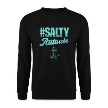 #salty Attitude Navigation Voyage Vacances Croisière - Sweat-shirt Unisexe - noir - Devant - Alina (178cm) & Michal (187cm)