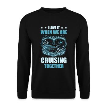 J’adore quand on part en croisière ensemble - Sweat-shirt Unisexe - noir - Devant - Alina (178cm) & Michal (187cm)
