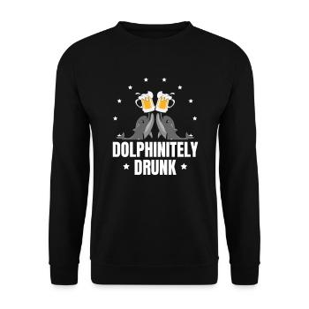 Dolphinately Drunk Dolphin Meeresbiologen-bier - Unisex Pullover - Schwarz - Vorne - Alina (178cm) & Michal (187cm)