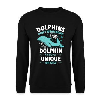 Delphin-liebhaber-meeresbiologe-wassertier - Unisex Pullover - Schwarz - Vorne - Alina (178cm) & Michal (187cm)