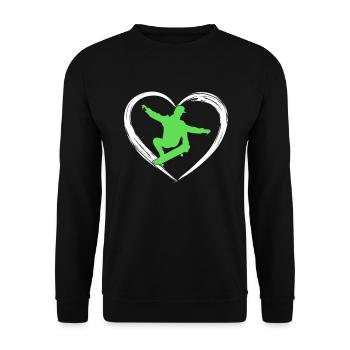 skaten love - Unisex Pullover - Schwarz - Vorne - Alina (178cm) & Michal (187cm)