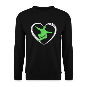 skaten love - Unisex Pullover - Schwarz - Vorne - Alina (178cm) & Michal (187cm)