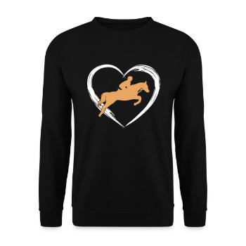 Horse riding love - Unisex Sweatshirt - black - Front - Alina (178cm) & Michal (187cm)