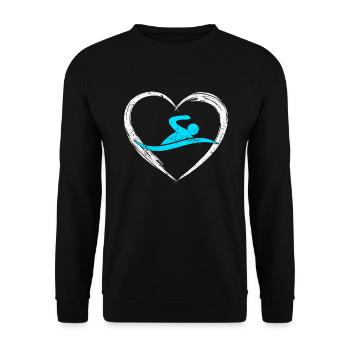 Amour de la natation - Sweat-shirt Unisexe - noir - Devant - Alina (178cm) & Michal (187cm)