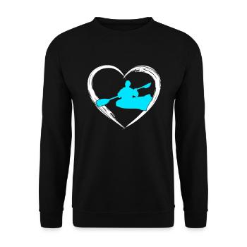 kayak love - Unisex Sweatshirt - black - Front - Alina (178cm) & Michal (187cm)