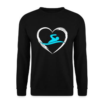 Amour de la natation - Sweat-shirt Unisexe - noir - Devant - Alina (178cm) & Michal (187cm)