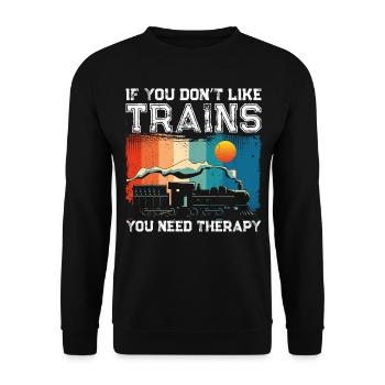 Steam Train Driver Trainspotting - Unisex Pullover - Schwarz - Vorne - Alina (178cm) & Michal (187cm)