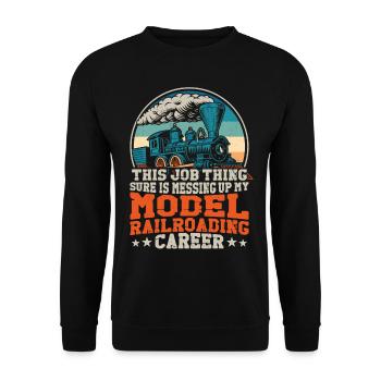 Steam Train Driver Trainspotting - Unisex Sweatshirt - black - Front - Alina (178cm) & Michal (187cm)