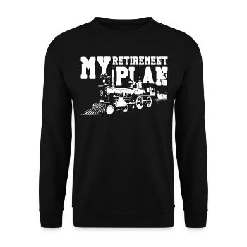 Steam Train Driver Trainspotting - Unisex Sweatshirt - black - Front - Alina (178cm) & Michal (187cm)