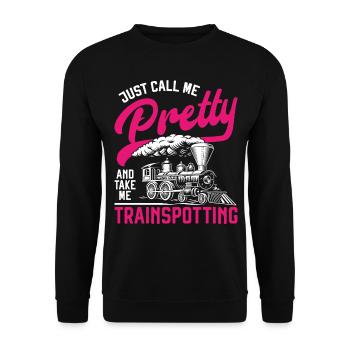 Conducteur de train à vapeur Trainspotting - Sweat-shirt Unisexe - noir - Devant - Alina (178cm) & Michal (187cm)