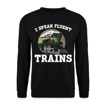 Steam Train Driver Trainspotting - Unisex Pullover - Schwarz - Vorne - Alina (178cm) & Michal (187cm)