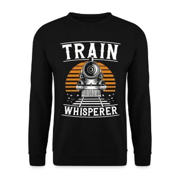 Steam Train Driver Trainspotting - Unisex Sweatshirt - black - Front - Alina (178cm) & Michal (187cm)