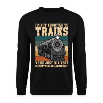 Steam Train Driver Trainspotting - Unisex Pullover - Schwarz - Vorne - Alina (178cm) & Michal (187cm)